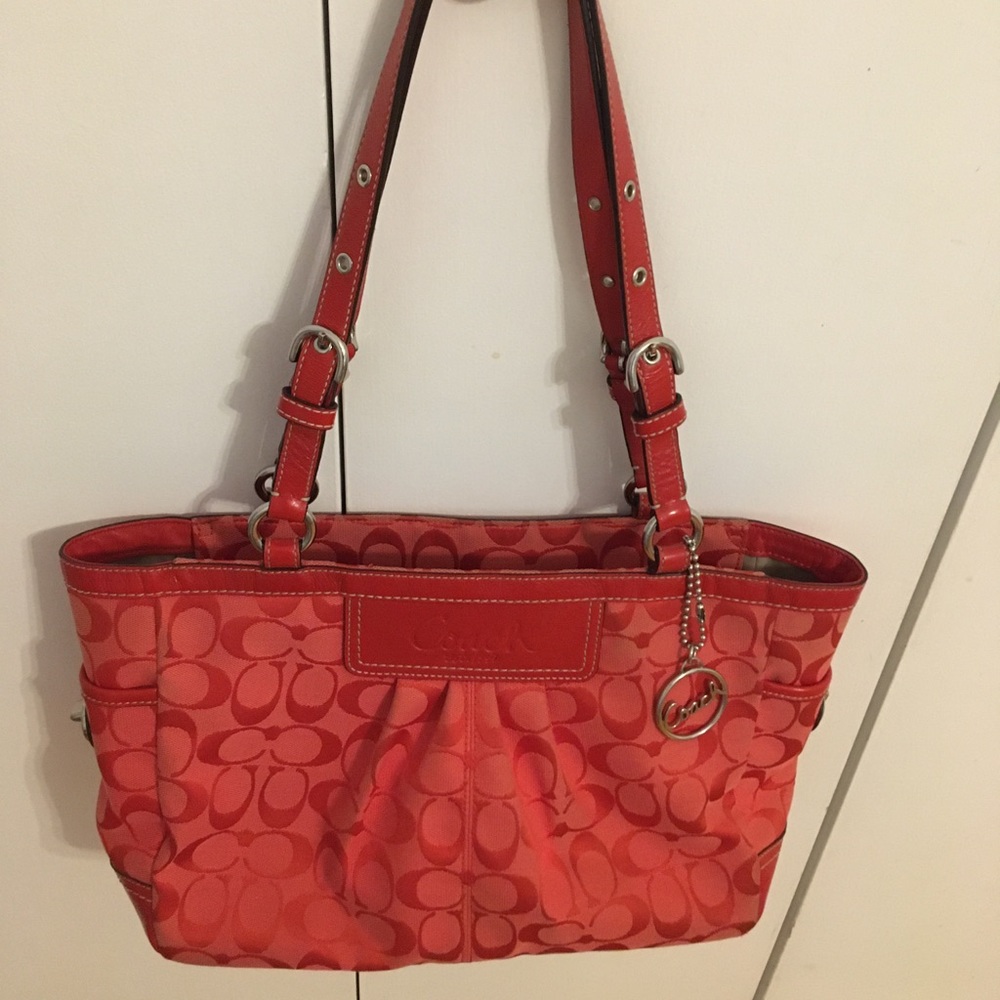 Coach Signature red gallery tote purse